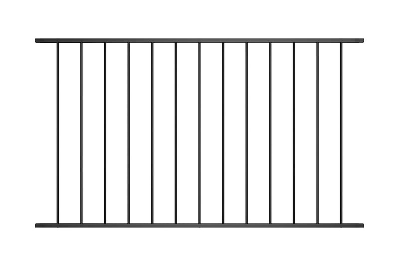 Staketpanel pulverlackerat stål 1,7x0,75 m svart - Svart - Utemöbler & utemiljö - Trädgårdsdekoration & utemiljö - Staket & grind