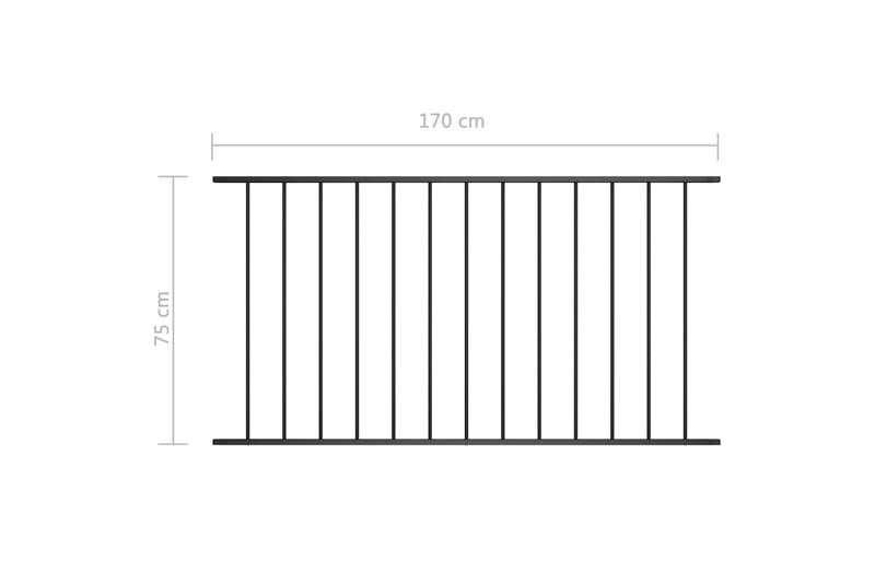 Staketpanel pulverlackerat stål 1,7x0,75 m svart - Svart - Utemöbler & utemiljö - Trädgårdsdekoration & utemiljö - Staket & grind