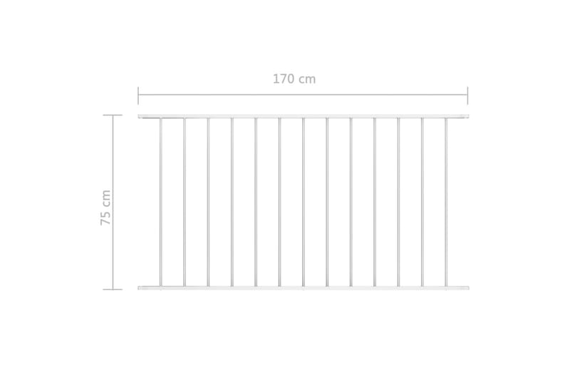 Staketpanel pulverlackerat stål 1,7x0,75 m vit - Vit - Utemöbler & utemiljö - Trädgårdsdekoration & utemiljö - Staket & grind