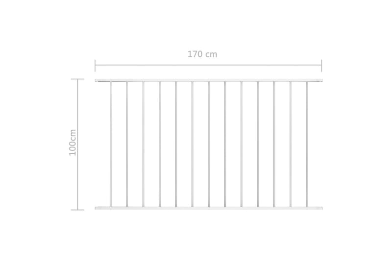 Staketpanel pulverlackerat stål 1,7x1 m vit - Vit - Utemöbler & utemiljö - Trädgårdsdekoration & utemiljö - Staket & grind