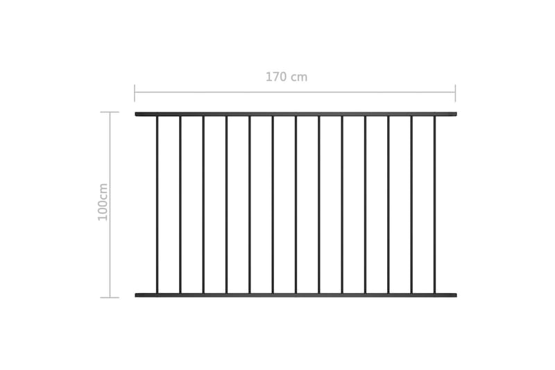 Staketpanel pulverlackerat stål 1,7x1 m svart - Svart - Utemöbler & utemiljö - Trädgårdsdekoration & utemiljö - Staket & grind