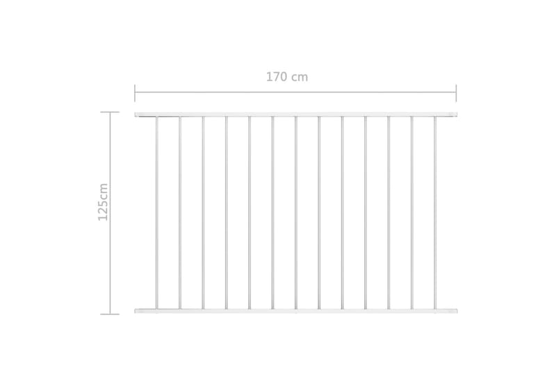 Staketpanel pulverlackerat stål 1,7x1,25 m vit - Vit - Utemöbler & utemiljö - Trädgårdsdekoration & utemiljö - Staket & grind