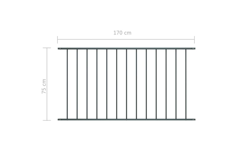 Staketpanel pulverlackerat stål 1,7x0,75 m antracit - Grå - Utemöbler & utemiljö - Trädgårdsdekoration & utemiljö - Staket & grind