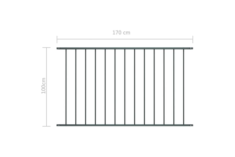 Staketpanel pulverlackerat stål 1,7x1 m antracit - Antracit - Utemöbler & utemiljö - Trädgårdsdekoration & utemiljö - Staket & grind