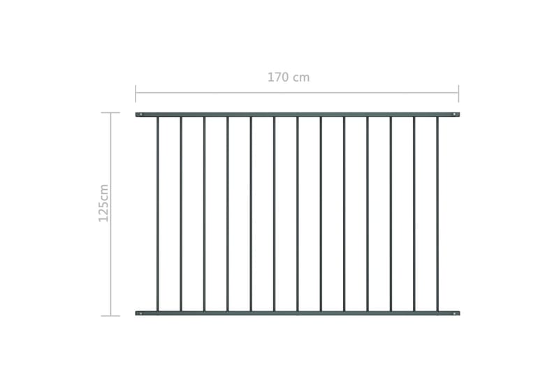 Staketpanel pulverlackerat stål 1,7x1,25 m antracit - Grå - Utemöbler & utemiljö - Trädgårdsdekoration & utemiljö - Staket & grind