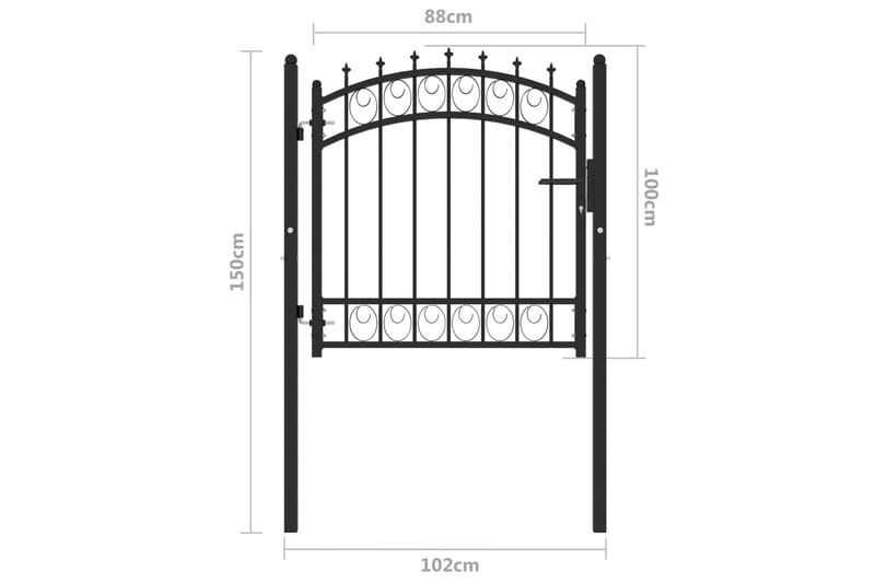 Trädgårdsgrind med spjut stål 100x100 cm svart - Svart - Utemöbler & utemiljö - Trädgårdsdekoration & utemiljö - Staket & grind