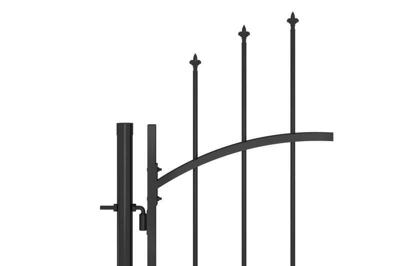 Trädgårdsgrind med spjuttopp 5x1,5 m svart - Svart - Utemöbler & utemiljö - Trädgårdsdekoration & utemiljö - Staket & grind