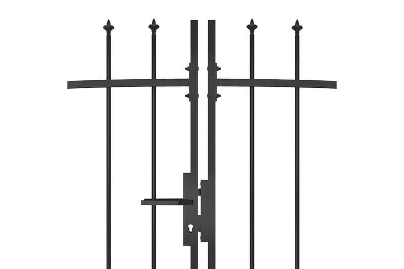 Trädgårdsgrind med spjuttopp 5x2,45 m svart - Svart - Utemöbler & utemiljö - Trädgårdsdekoration & utemiljö - Staket & grind