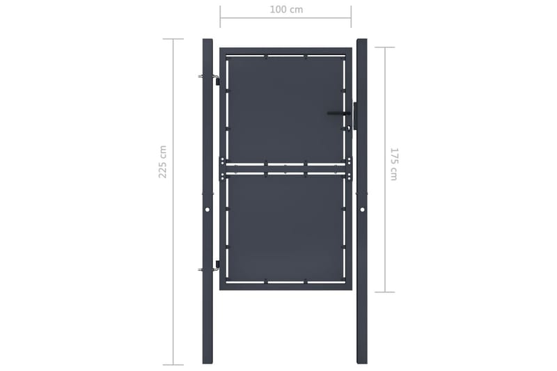 Trädgårdsgrind stål 100x175 cm antracit - Grå - Utemöbler & utemiljö - Trädgårdsdekoration & utemiljö - Staket & grind