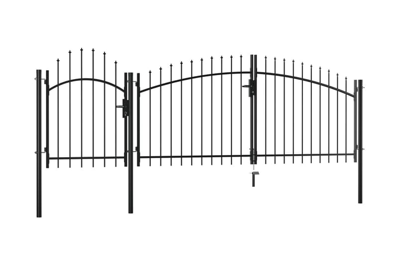 Trädgårdsgrind stål 2x4 cm svart - Svart - Staket & grind