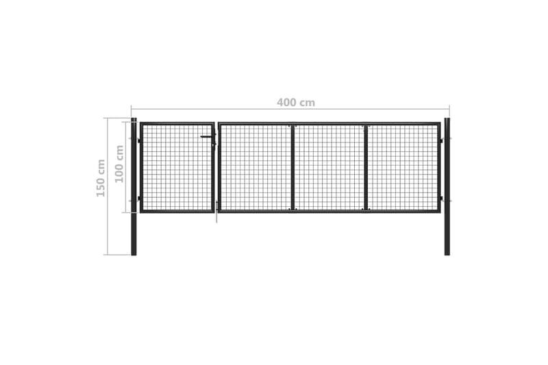 Trädgårdsgrind stål 350x100 cm antracit - Antracit - Utemöbler & utemiljö - Trädgårdsdekoration & utemiljö - Staket & grind