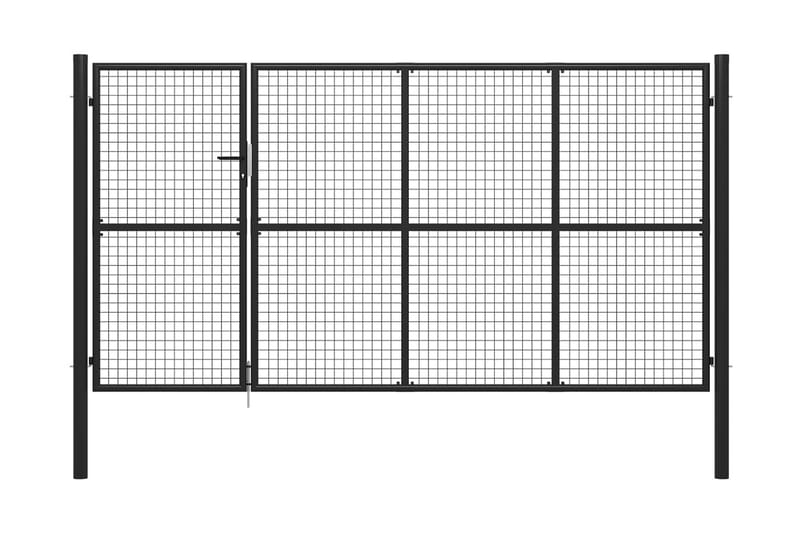 Trädgårdsgrind stål 350x150 cm antracit - Antracit - Utemöbler & utemiljö - Trädgårdsdekoration & utemiljö - Staket & grind