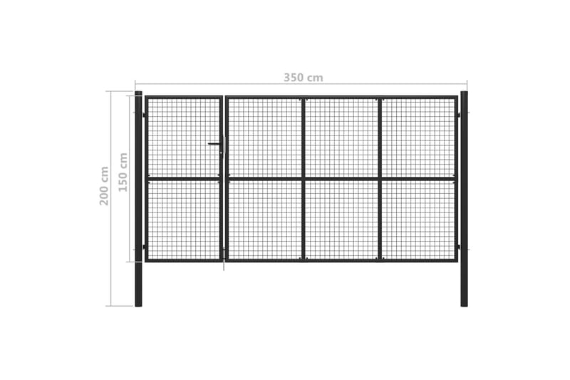 Trädgårdsgrind stål 350x150 cm antracit - Antracit - Utemöbler & utemiljö - Trädgårdsdekoration & utemiljö - Staket & grind