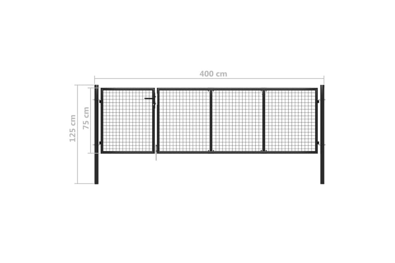 Trädgårdsgrind stål 350x75 cm antracit - Antracit - Utemöbler & utemiljö - Trädgårdsdekoration & utemiljö - Staket & grind