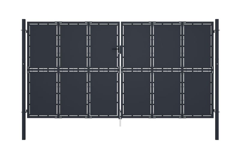 Trädgårdsgrind stål 400x175 cm antracit - Antracit - Utemöbler & utemiljö - Trädgårdsdekoration & utemiljö - Staket & grind