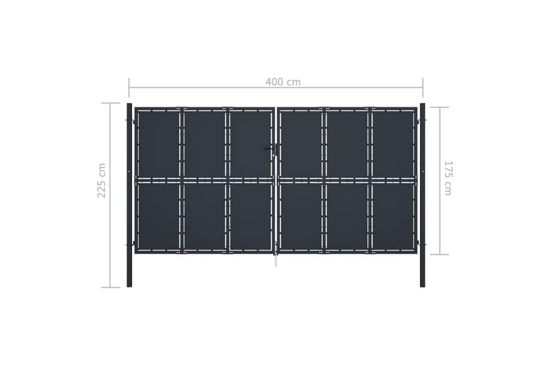 Trädgårdsgrind stål 400x175 cm antracit - Antracit - Utemöbler & utemiljö - Trädgårdsdekoration & utemiljö - Staket & grind