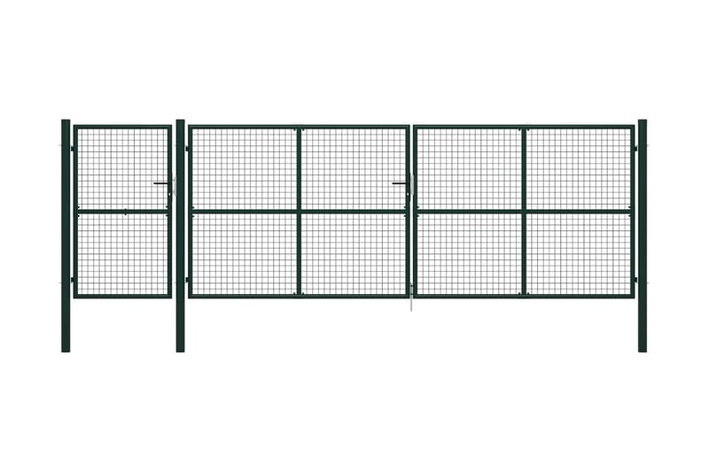 Trädgårdsgrind stål 500x150 cm grön - Grön - Utemöbler & utemiljö - Trädgårdsdekoration & utemiljö - Staket & grind