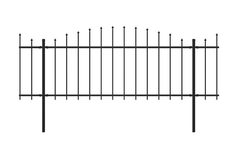 Trädgårdsstaket med spjuttopp stål (0,5-0,75)x11,9 m svart - Svart - Utemöbler & utemiljö - Trädgårdsdekoration & utemiljö - Staket & grind