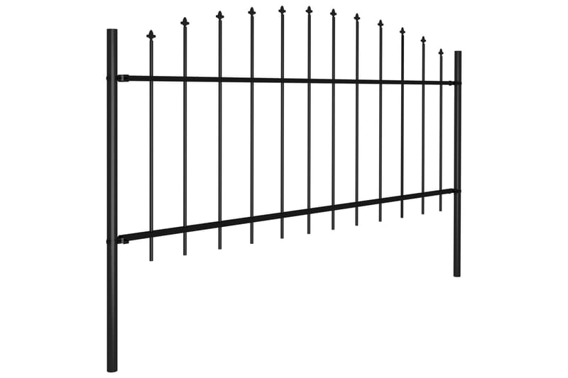 Trädgårdsstaket med spjuttopp stål (0,5-0,75)x8,5 m svart - Svart - Utemöbler & utemiljö - Trädgårdsdekoration & utemiljö - Staket & grind