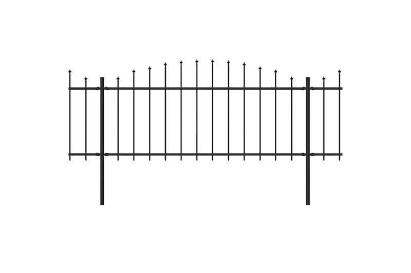 Trädgårdsstaket med spjuttopp stål (0,5-0,75)x8,5 m svart - Svart - Utemöbler & utemiljö - Trädgårdsdekoration & utemiljö - Staket & grind