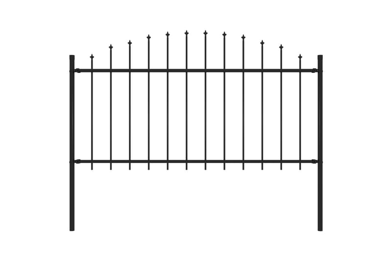 Trädgårdsstaket med spjuttopp stål (1,25-1,5)x1,7 m svart - Svart - Utemöbler & utemiljö - Trädgårdsdekoration & utemiljö - Staket & grind