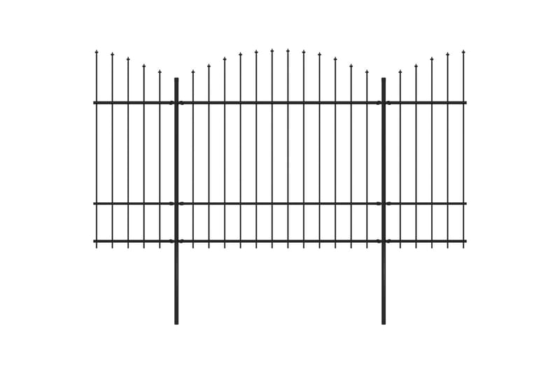 Trädgårdsstaket med spjuttopp stål (1,5-1,75)x10,2 m svart - Svart - Utemöbler & utemiljö - Trädgårdsdekoration & utemiljö - Staket & grind