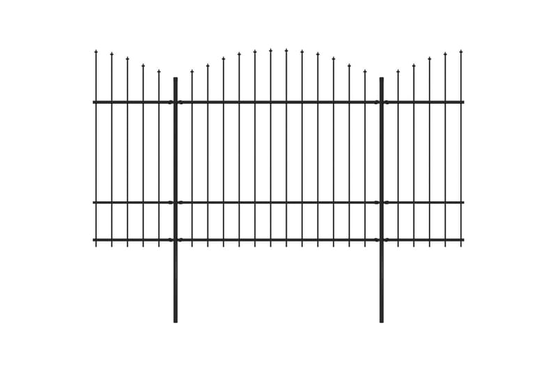 Trädgårdsstaket med spjuttopp stål (1,5-1,75)x11,9 m svart - Svart - Utemöbler & utemiljö - Trädgårdsdekoration & utemiljö - Staket & grind