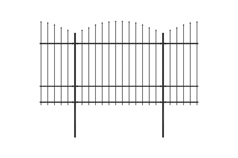 Trädgårdsstaket med spjuttopp stål (1,5-1,75)x15,3 m svart - Svart - Utemöbler & utemiljö - Trädgårdsdekoration & utemiljö - Staket & grind