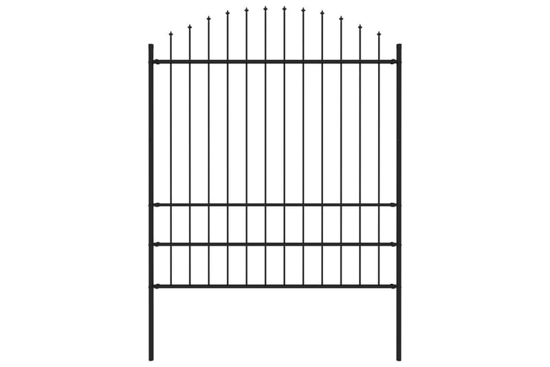 Trädgårdsstaket med spjuttopp stål (1,75-2)x1,7 m svart - Svart - Utemöbler & utemiljö - Trädgårdsdekoration & utemiljö - Staket & grind