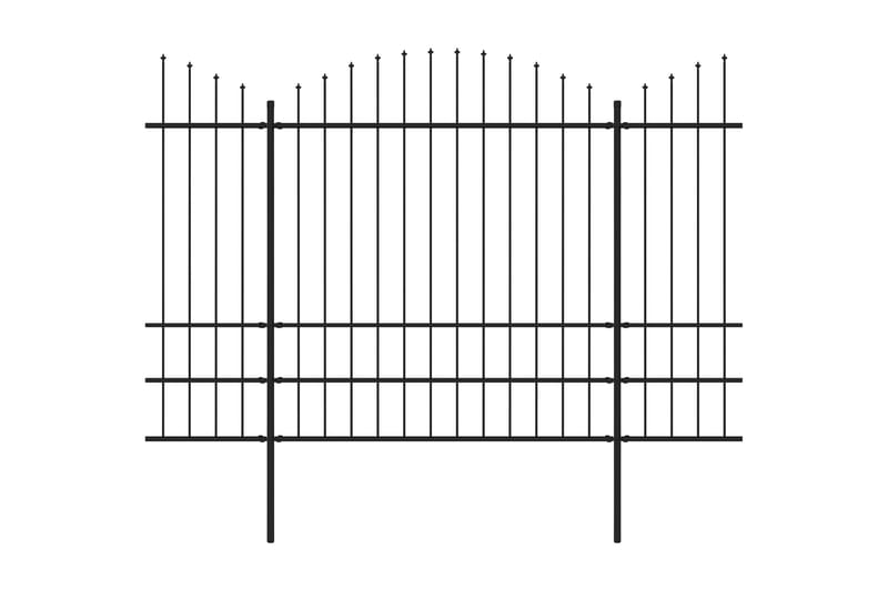 Trädgårdsstaket med spjuttopp stål (1,75-2)x11,9 m svart - Svart - Utemöbler & utemiljö - Trädgårdsdekoration & utemiljö - Staket & grind