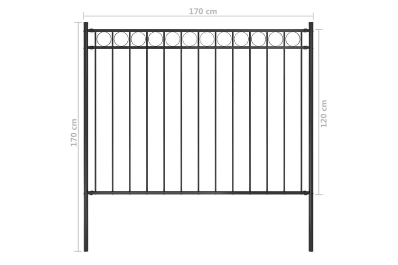 Trädgårdsstaket stål 1,7x1,2 m svart - Svart - Utemöbler & utemiljö - Trädgårdsdekoration & utemiljö - Staket & grind