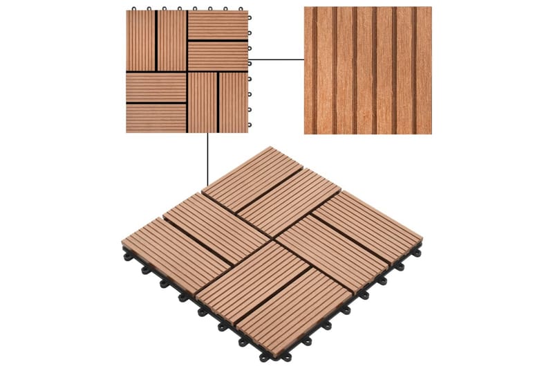 Trall 11 st WPC 30x30 cm 1 kvm brun - Brun - Utemöbler & utemiljö - Trädgårdsdekoration & utemiljö - Trall
