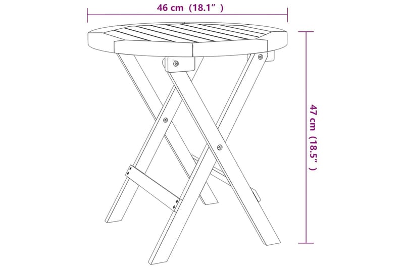 beBasic Cafébord Ø46x47 cm massivt akaciaträ - Brown - Utemöbler & utemiljö - Utebord & trädgårdsbord - Cafébord