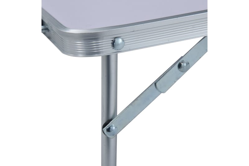 Hopfällbart campingbord vit aluminium 60x40 cm - Vit - Utemöbler & utemiljö - Utebord & trädgårdsbord - Campingbord