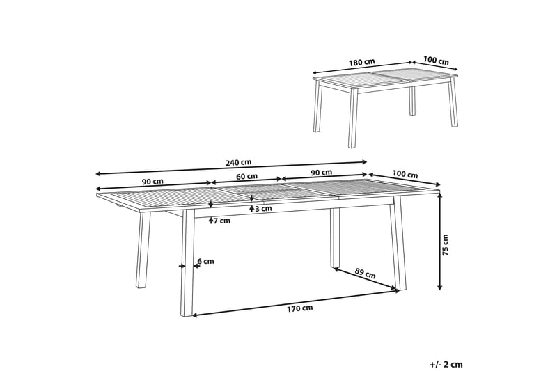 Matbord Kettelle 100x180 cm - Mörkbrun - Utemöbler & utemiljö - Utebord & trädgårdsbord - Matbord utomhus