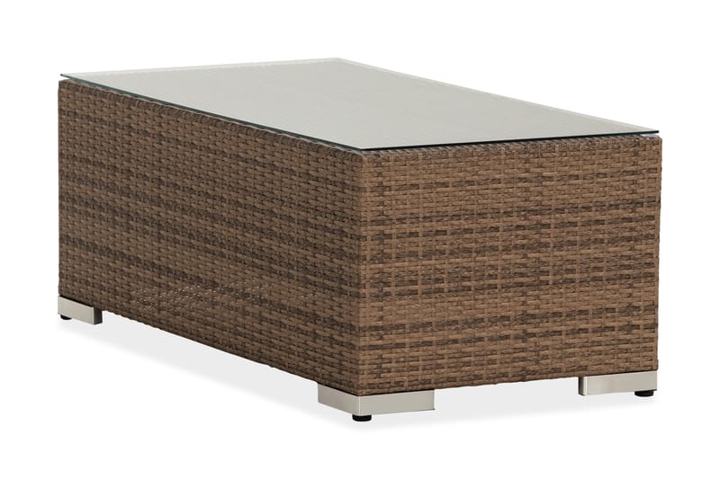 Bahamas Loungebord utomhus 113x58 cm till soffgrupp i konstrotting med glasskiva - Sand Beige - Utemöbler & utemiljö - Utebord & trädgårdsbord - Matbord utomhus