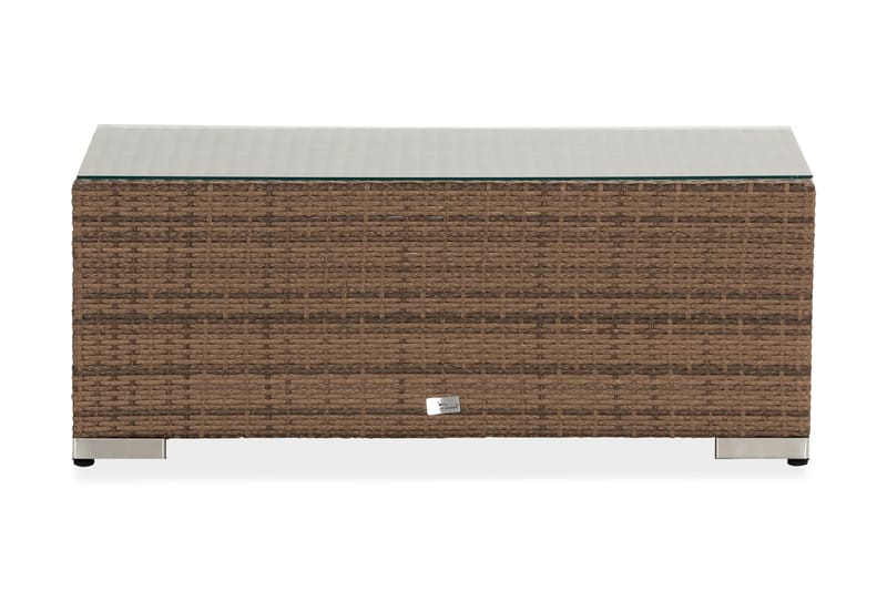 Bahamas Loungebord utomhus 113x58 cm till soffgrupp i konstrotting med glasskiva - Sand Beige - Utemöbler & utemiljö - Utebord & trädgårdsbord - Matbord utomhus