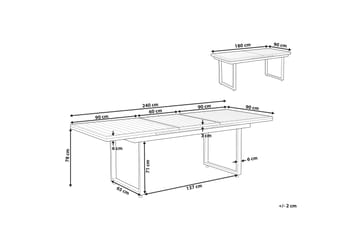 Matbord Utomhus Koaldal 90x180 cm - Svart - Utemöbler & utemiljö - Utebord & trädgårdsbord - Matbord utomhus