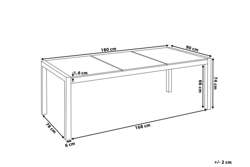 Matbord Bacoli 180 cm - Grå - Utemöbler & utemiljö - Utebord & trädgårdsbord - Matbord utomhus