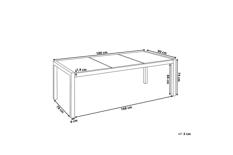 Matbord Bacoli 180 cm - Grå - Utemöbler & utemiljö - Utebord & trädgårdsbord - Matbord utomhus