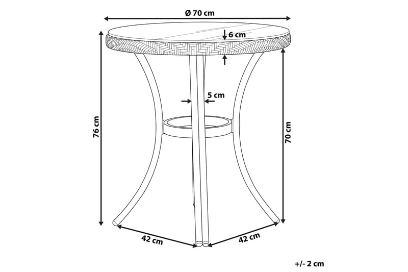 Trädgårdsbord 70 cm blå/vit mönster RIFREDDO - Blå - Utemöbler & utemiljö - Utebord & trädgårdsbord - Matbord utomhus