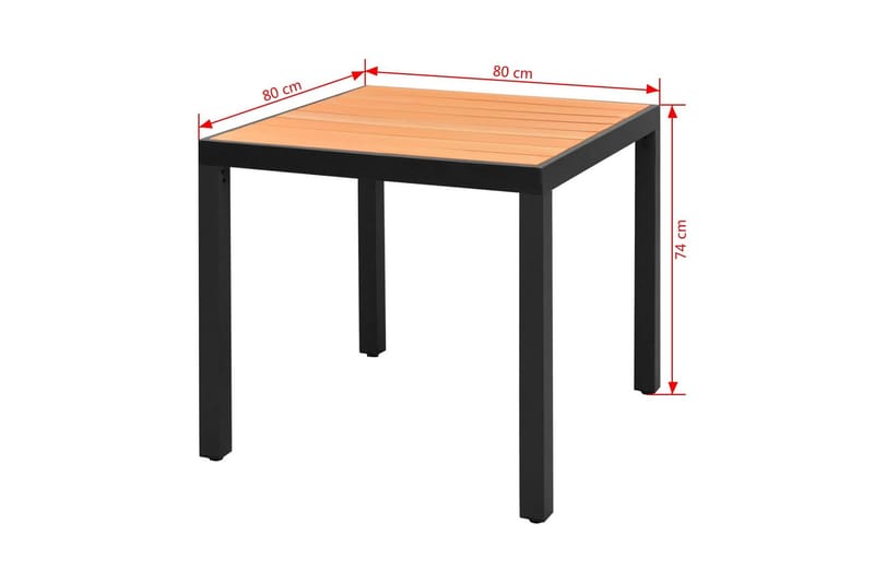 Trädgårdsbord brun 80x80x74 cm aluminium och WPC - Brun - Utemöbler & utemiljö - Utebord & trädgårdsbord - Matbord utomhus