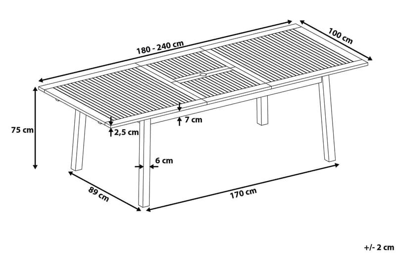 Trädgårdsbord Cesana 240x100 cm - Trä/Natur - Utemöbler & utemiljö - Utebord & trädgårdsbord - Matbord utomhus