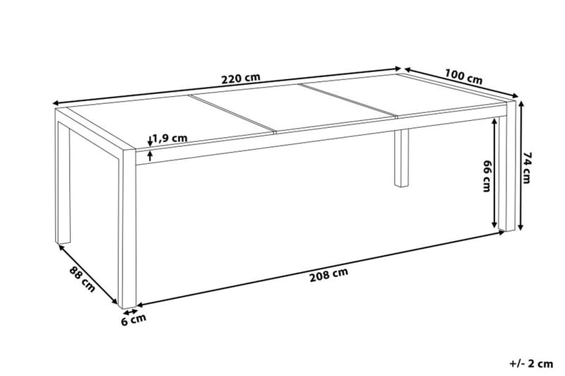 Trädgårdsbord Grosseto 220 cm - Grå - Utemöbler & utemiljö - Utebord & trädgårdsbord - Matbord utomhus