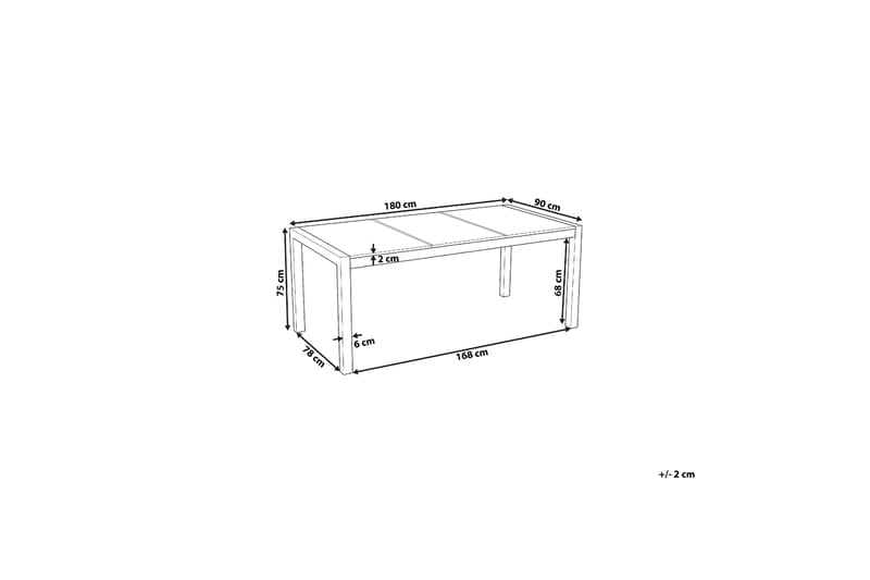 Matbord Utomhus Zervo 180x90 cm - Vit/Silver - Utemöbler & utemiljö - Utebord & trädgårdsbord - Matbord utomhus