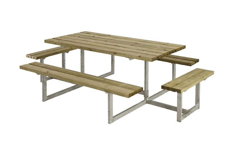 PLUS Basic bord- och bänkset komplett med 2 påbyggnader - Beige/Grå - Utemöbler & utemiljö - Utebord & trädgårdsbord - Picknickbord