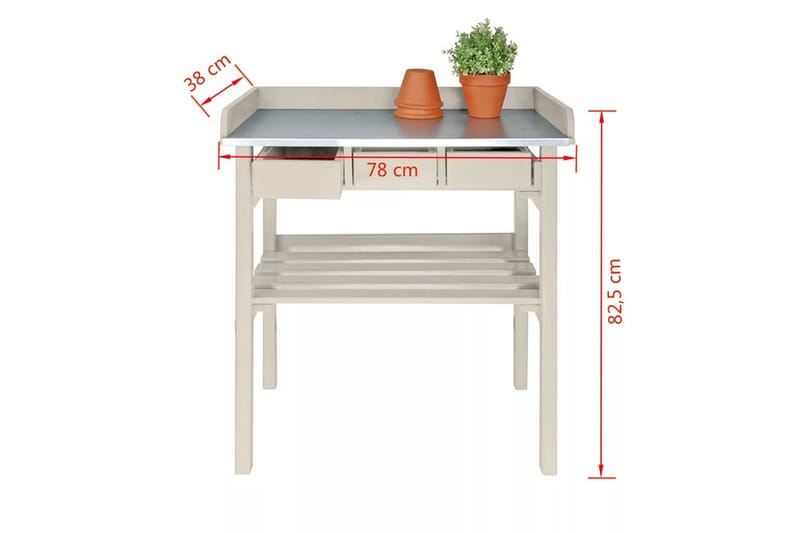 Esschert Design Planteringsbord vit CF29W - Vit - Utemöbler & utemiljö - Utebord & trädgårdsbord - Planteringsbord & odlingsbänk