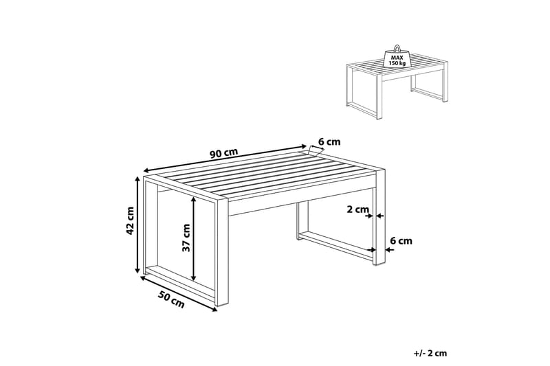 Sidobord Racale 90x50 cm - Ljusgrå - Utemöbler & utemiljö - Utebord & trädgårdsbord - Sidobord utomhus