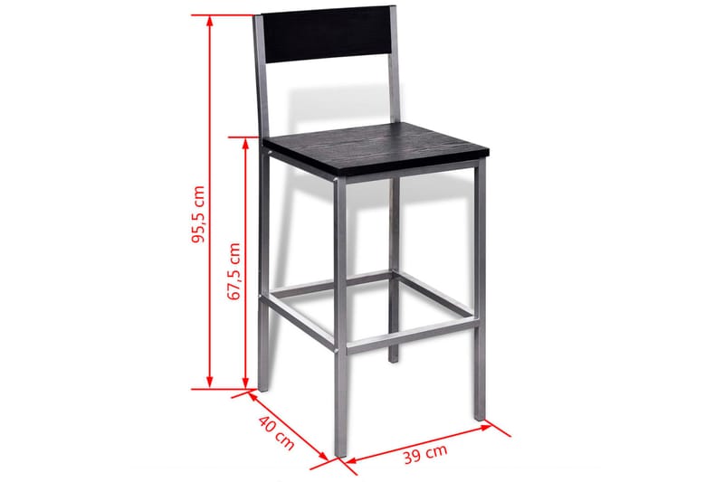 Barbord Utomhus med 2 Barstolar - Svart - Utemöbler & utemiljö - Utegrupp - Cafegrupp & cafeset