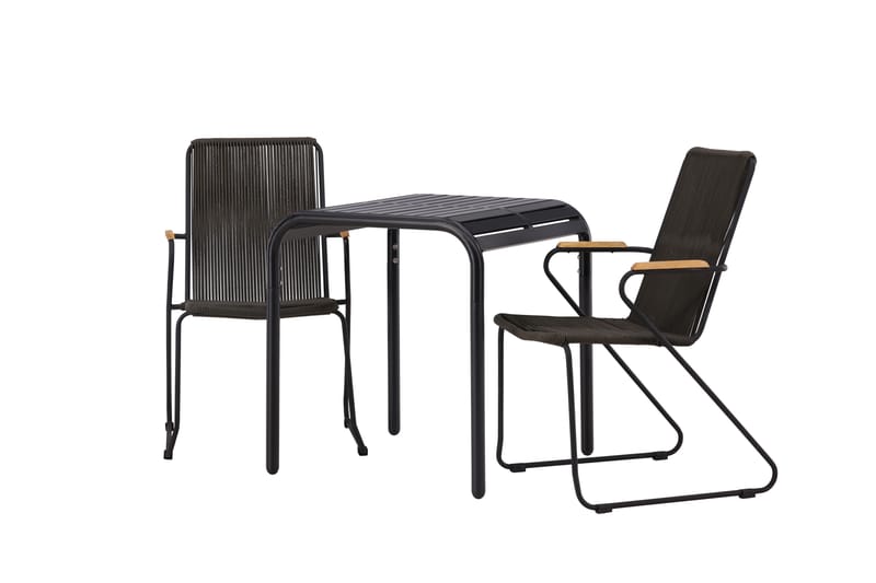 Caféset Borneo 70 cm + 2 st Bois Karmstolar Svart - Utemöbler & utemiljö - Utegrupp - Cafegrupp & cafeset